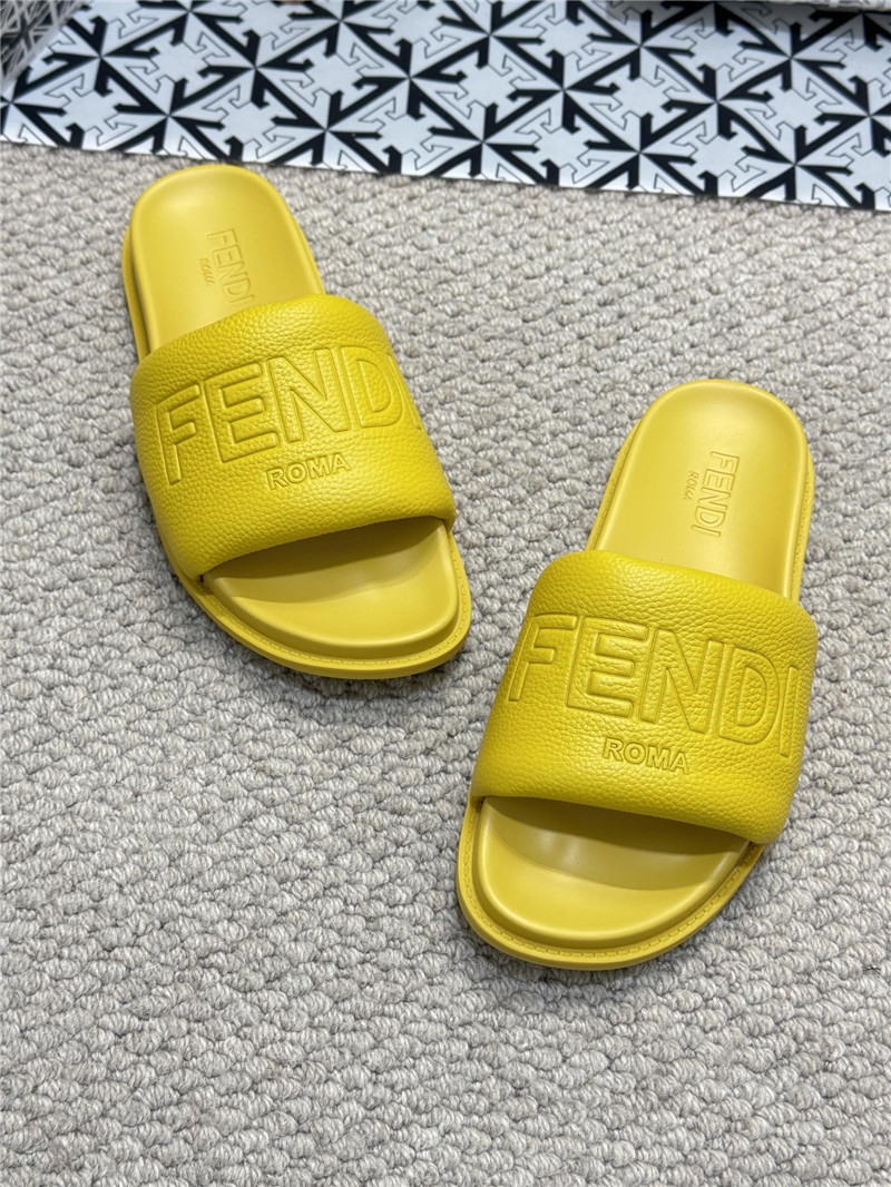 Fendi Roma Slides Yellow