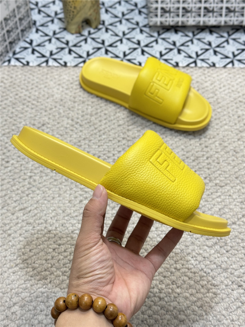 Fendi Roma Slides Yellow