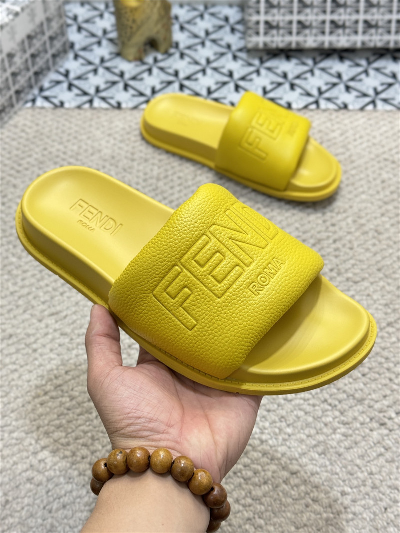 Fendi Roma Slides Yellow