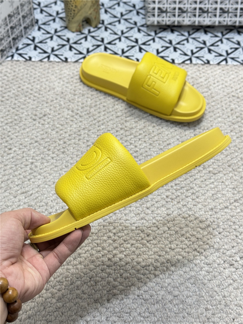 Fendi Roma Slides Yellow