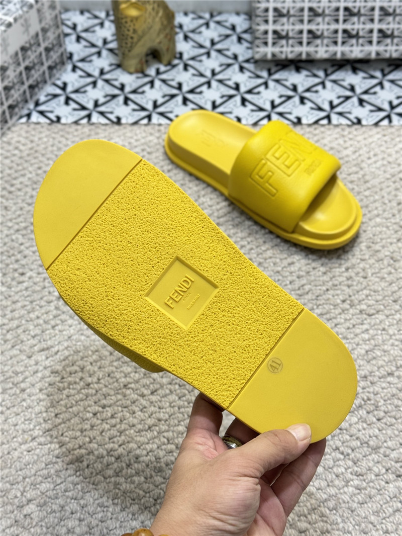Fendi Roma Slides Yellow