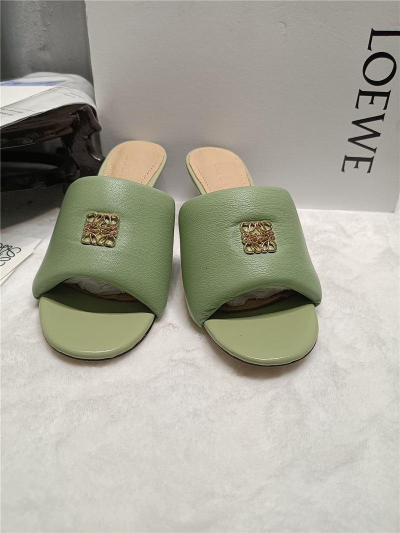 Loewe Anagram Medallion Kitten-Heel Mules