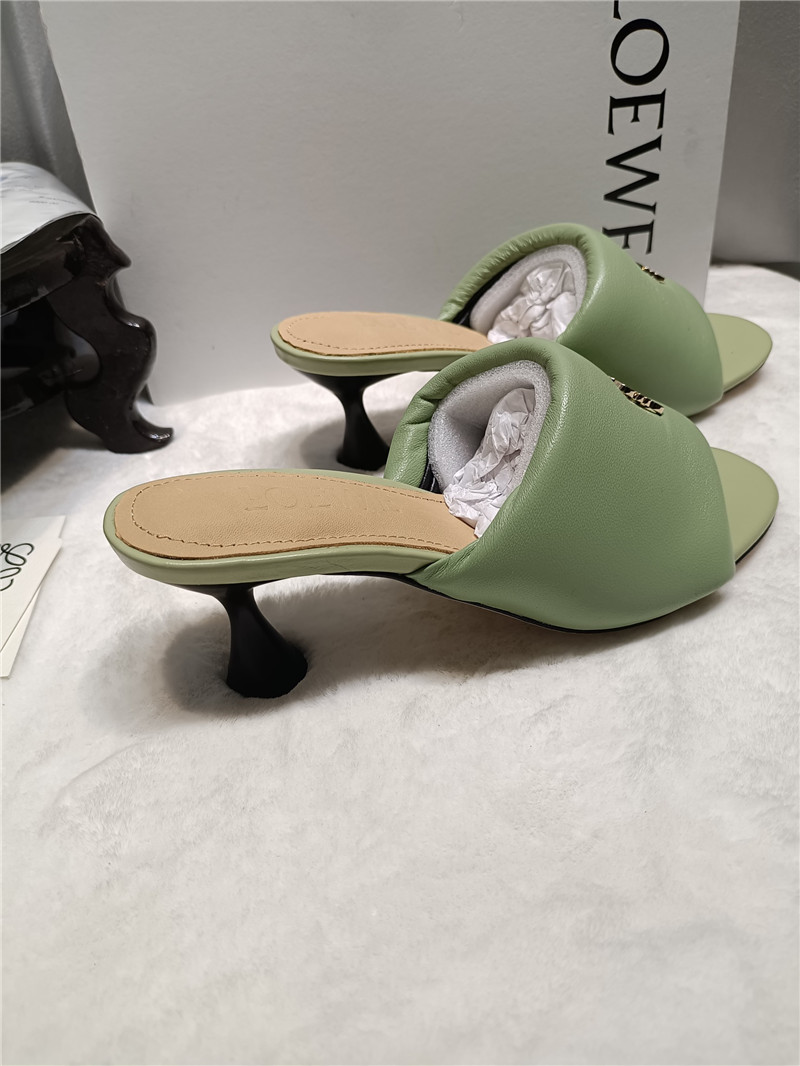 Loewe Anagram Medallion Kitten-Heel Mules