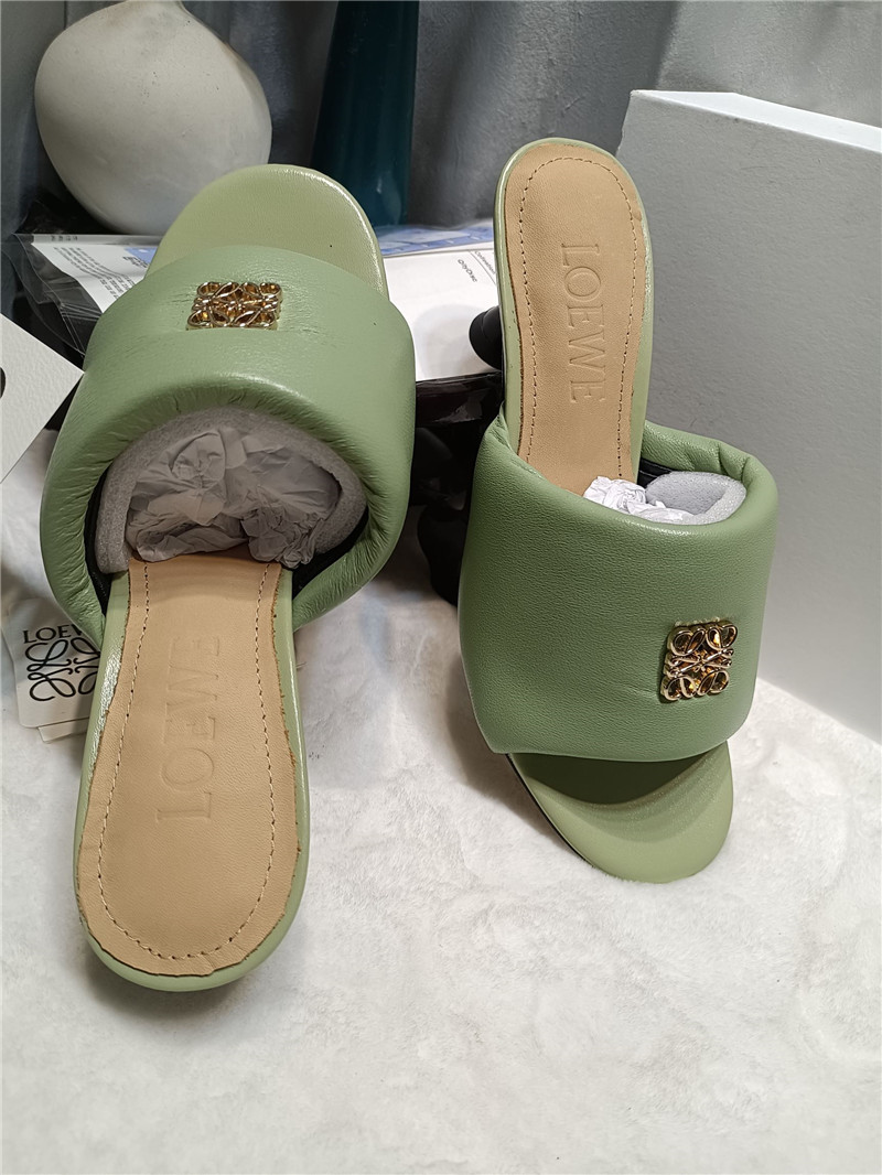 Loewe Anagram Medallion Kitten-Heel Mules