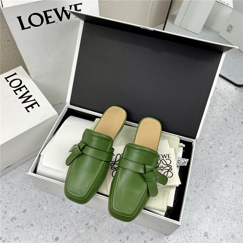 Loewe Gate Flat Mule in Green