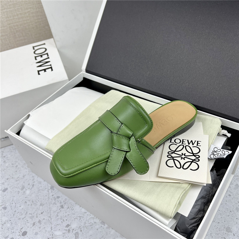Loewe Gate Flat Mule in Green