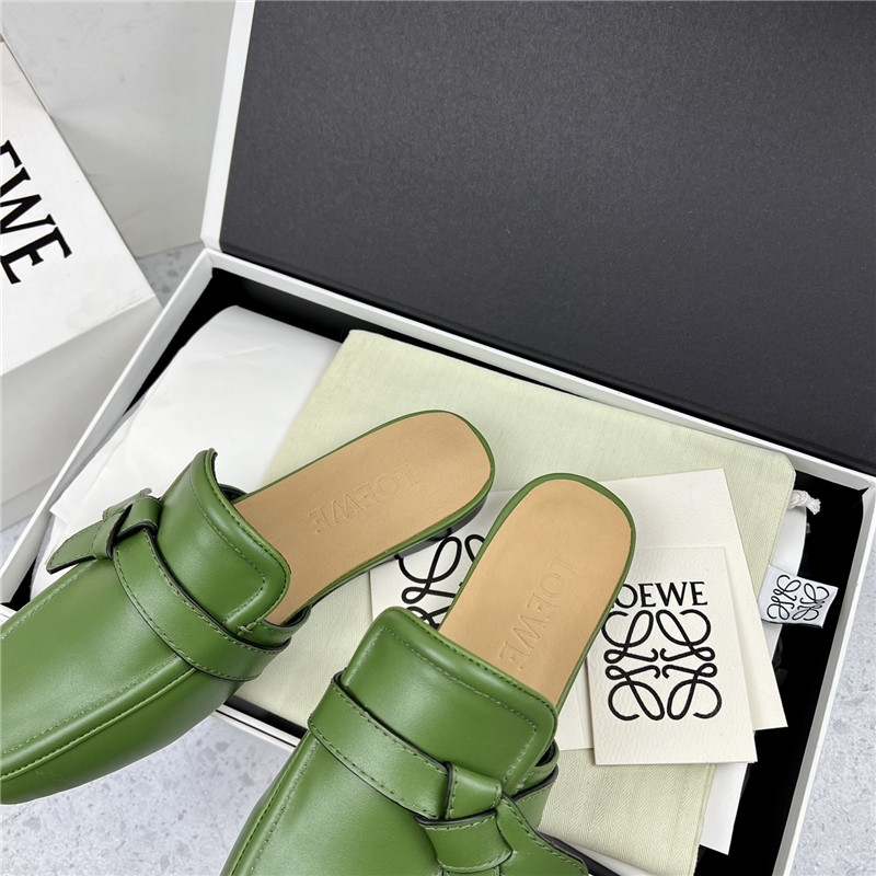 Loewe Gate Flat Mule in Green