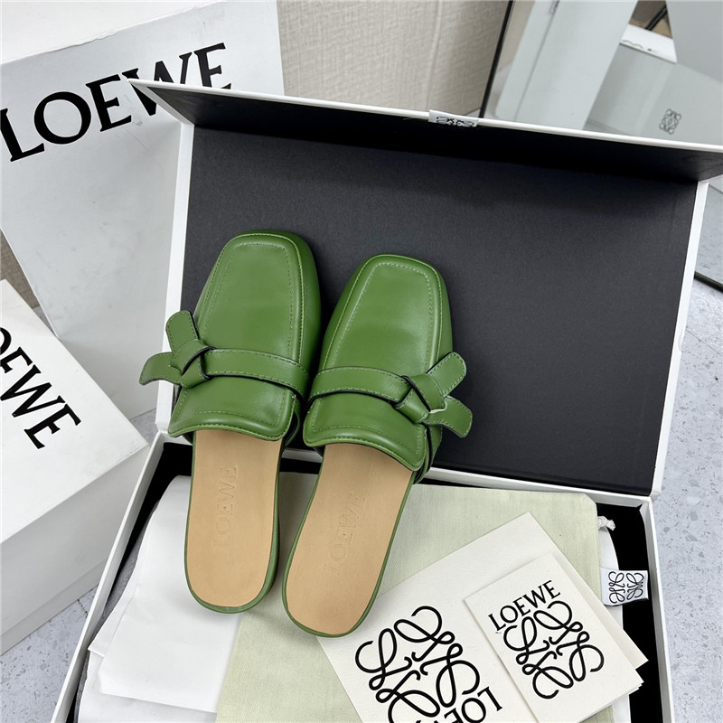 Loewe Gate Flat Mule in Green