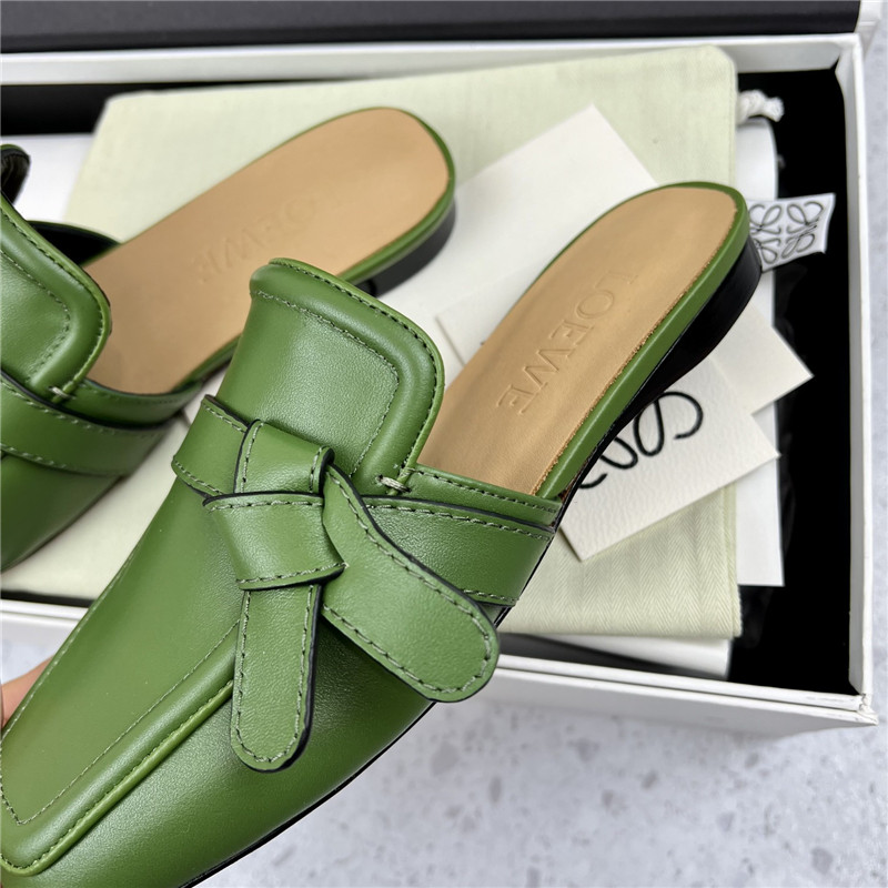 Loewe Gate Flat Mule in Green