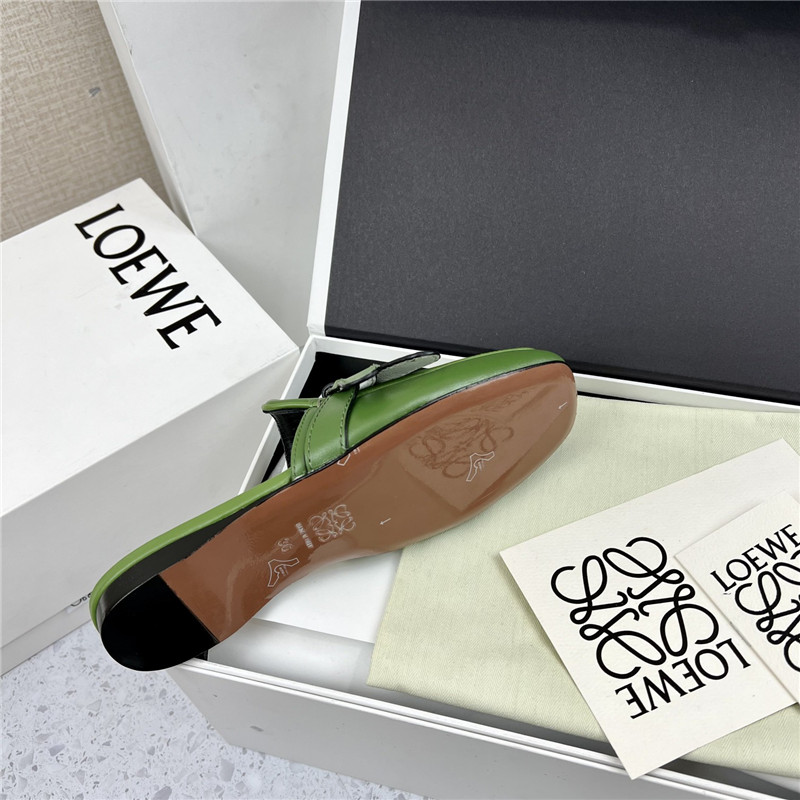 Loewe Gate Flat Mule in Green