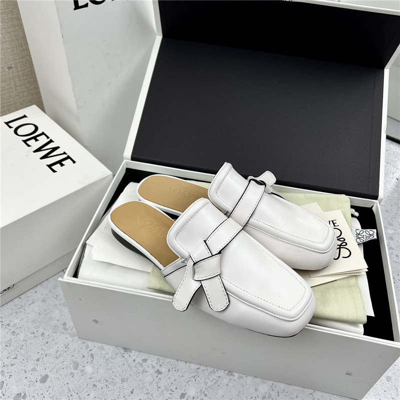 Loewe Gate Flat Mule in White