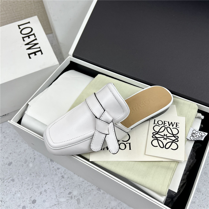 Loewe Gate Flat Mule in White