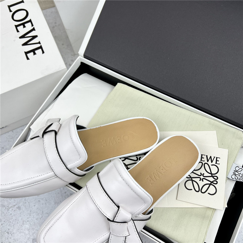 Loewe Gate Flat Mule in White