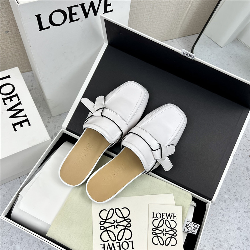 Loewe Gate Flat Mule in White