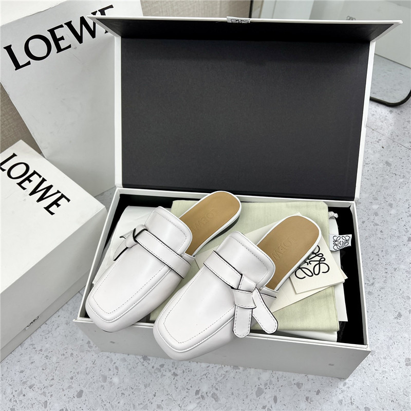 Loewe Gate Flat Mule in White