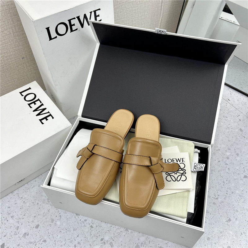 Loewe Gate Flat Mule in Brown