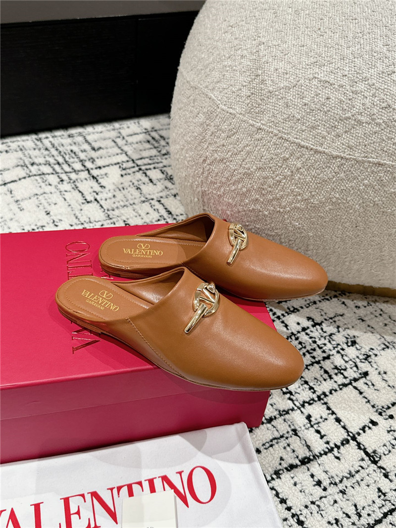 Va1e*ntin0 garavani vlogo signature leather mules in brown