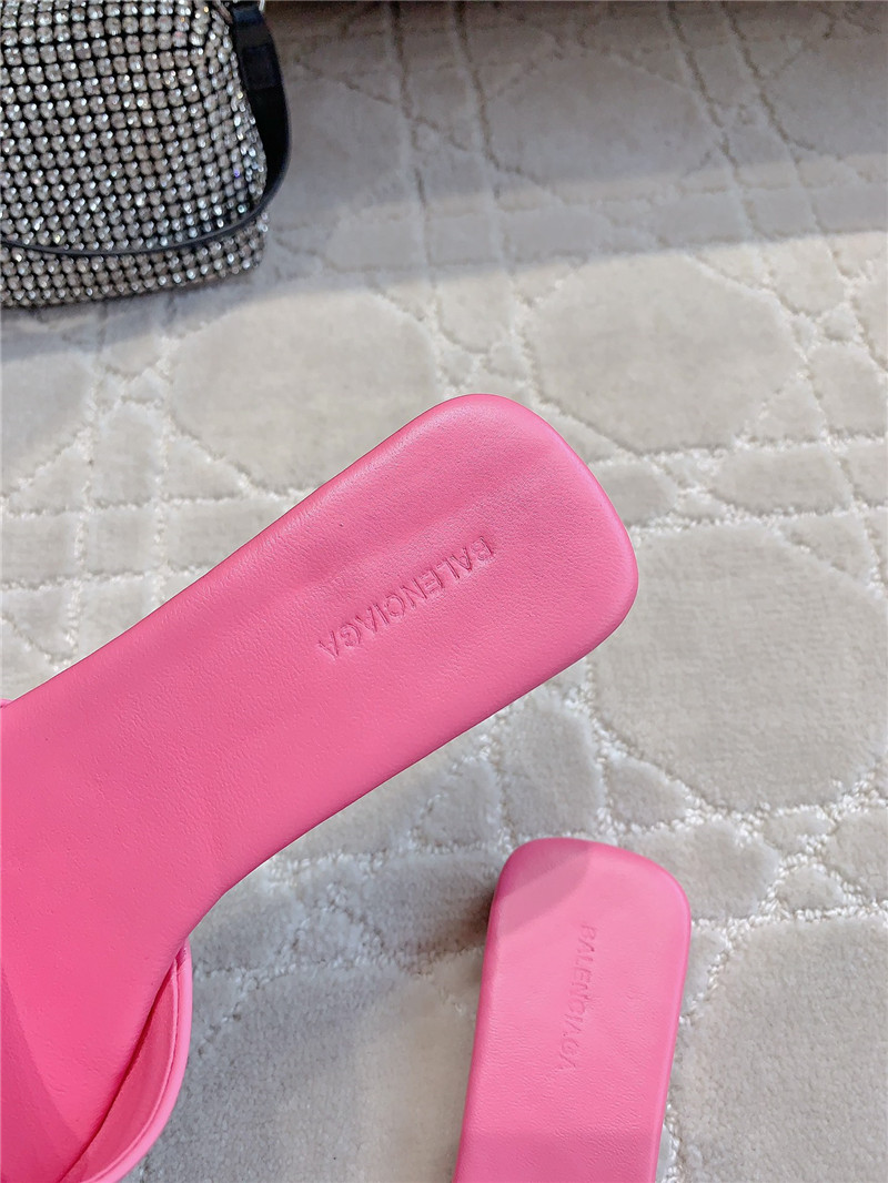 Ba1en*iaga duty free leather logo slide sandals in pink