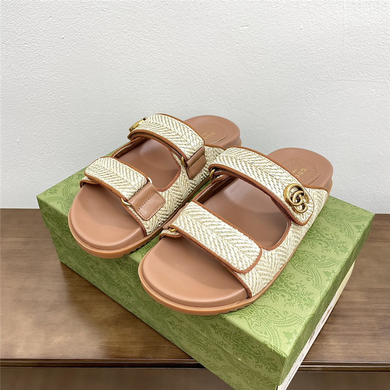 Gvc*1 gg canvas crystal-embellished sandals in beige