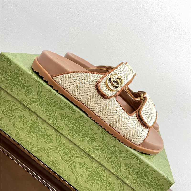 Gvc*1 gg canvas crystal-embellished sandals in beige