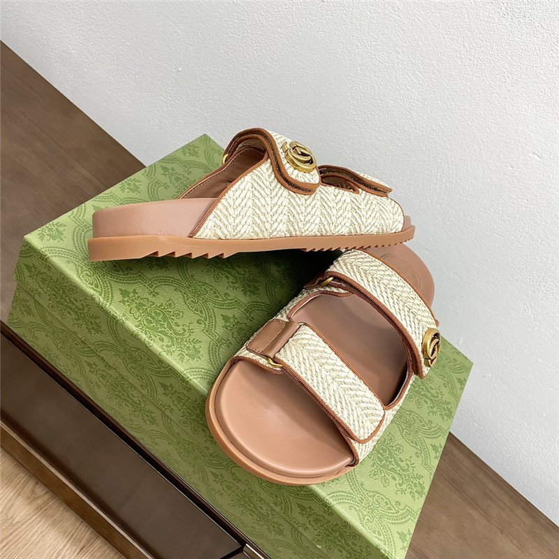 Gvc*1 gg canvas crystal-embellished sandals in beige