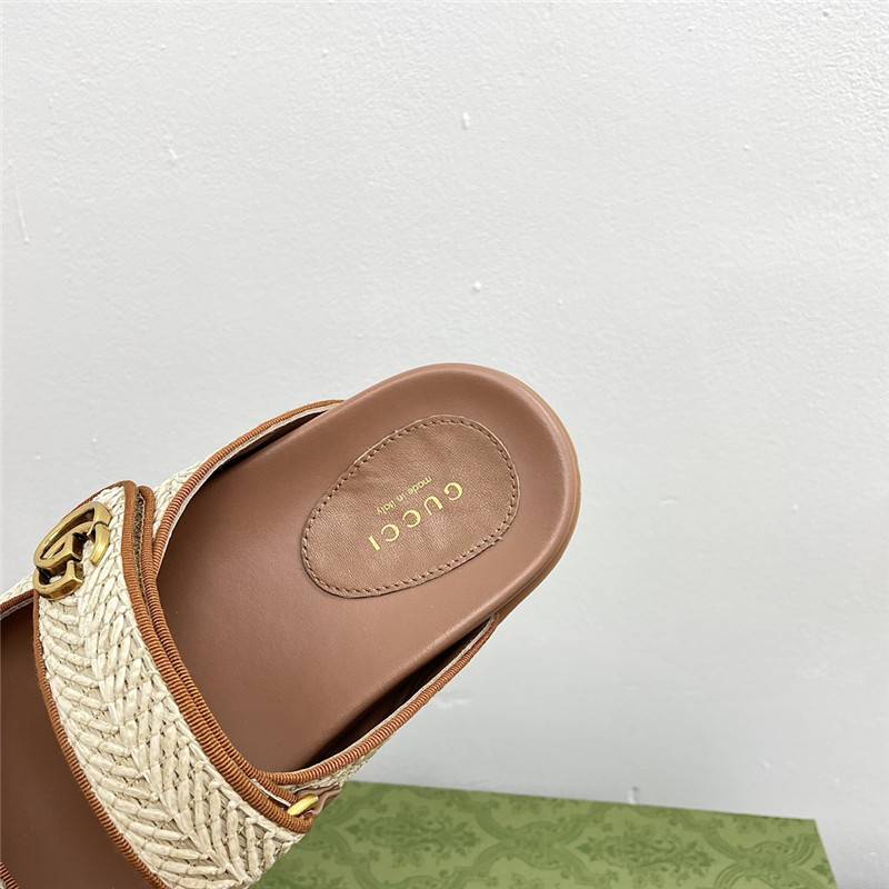 Gvc*1 gg canvas crystal-embellished sandals in beige