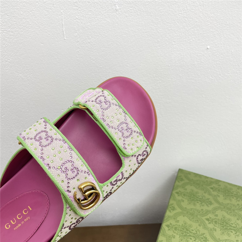 Gvc*1 gg canvas crystal-embellished sandals