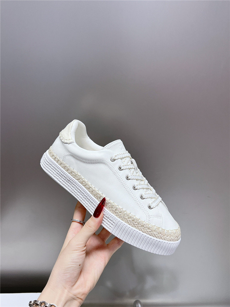 Chloé White Low-Top Platform Sneakers