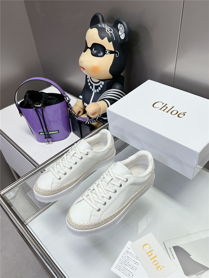 Chloé White Low-Top Platform Sneakers
