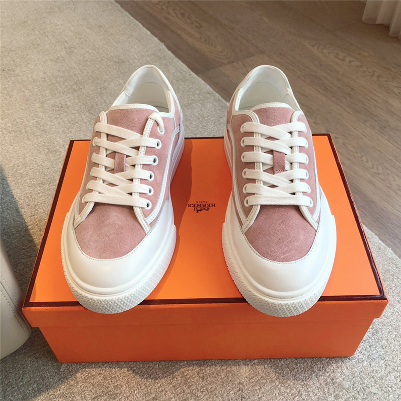 H**me5 canvas print lace-up sneakers in pink