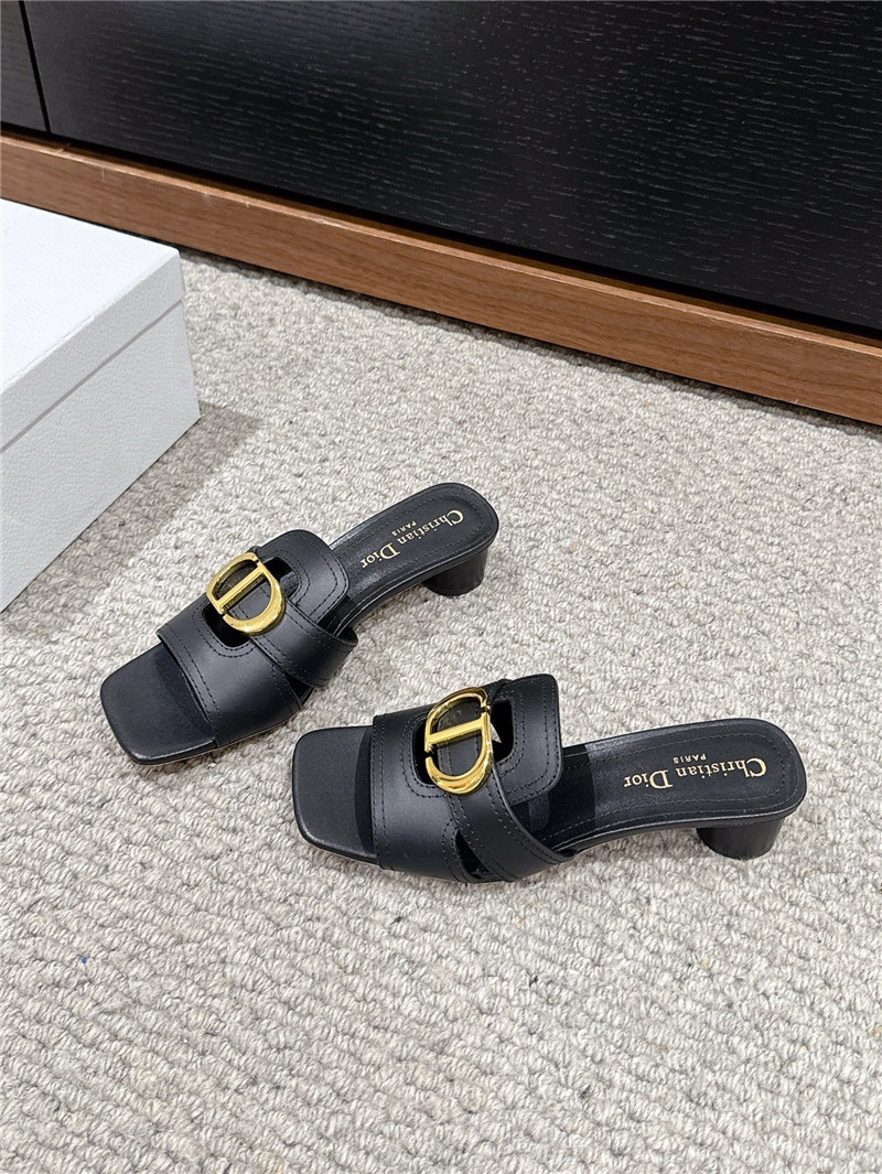 Dior 30 Montaigne Heeled Slide Black