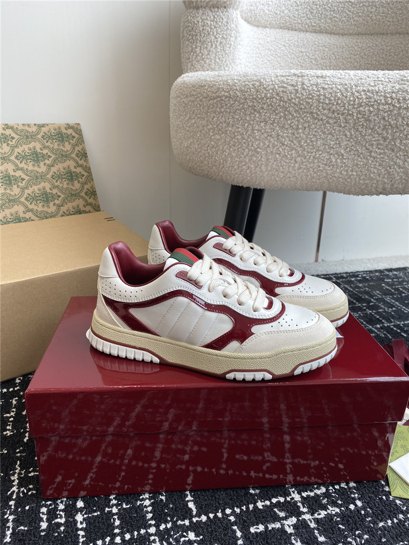 Gucci Red Lace-Up Sneakers for Ladies