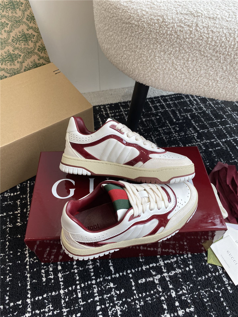 Gucci Red Lace-Up Sneakers for Ladies