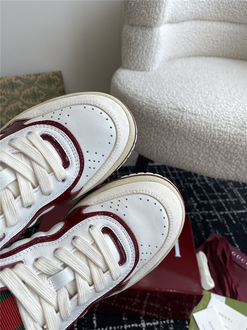Gucci Red Lace-Up Sneakers for Ladies