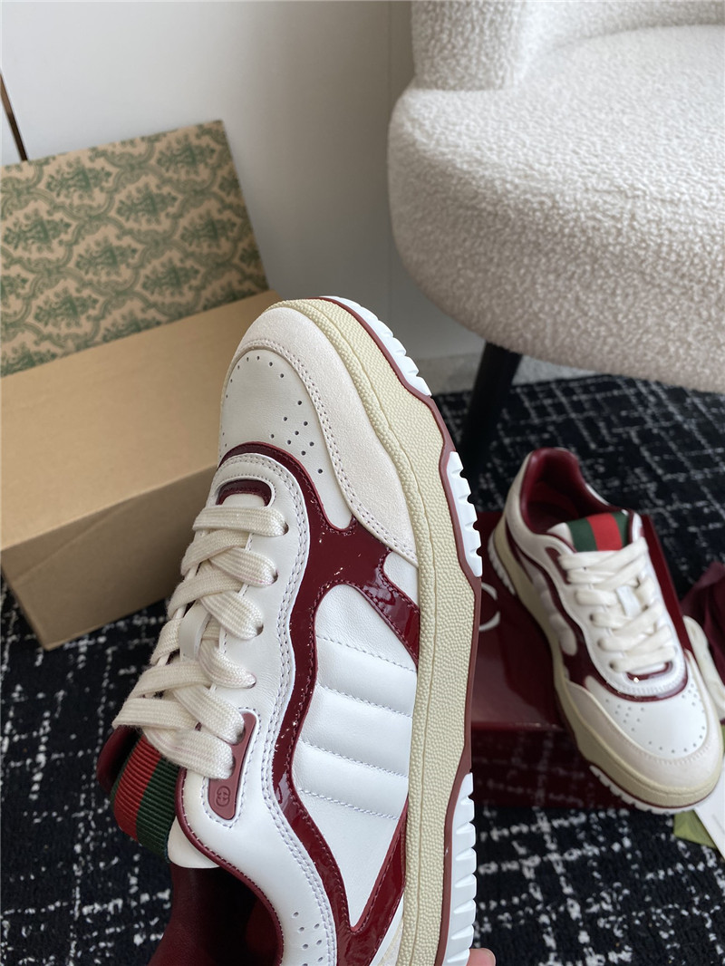 Gucci Red Lace-Up Sneakers for Ladies