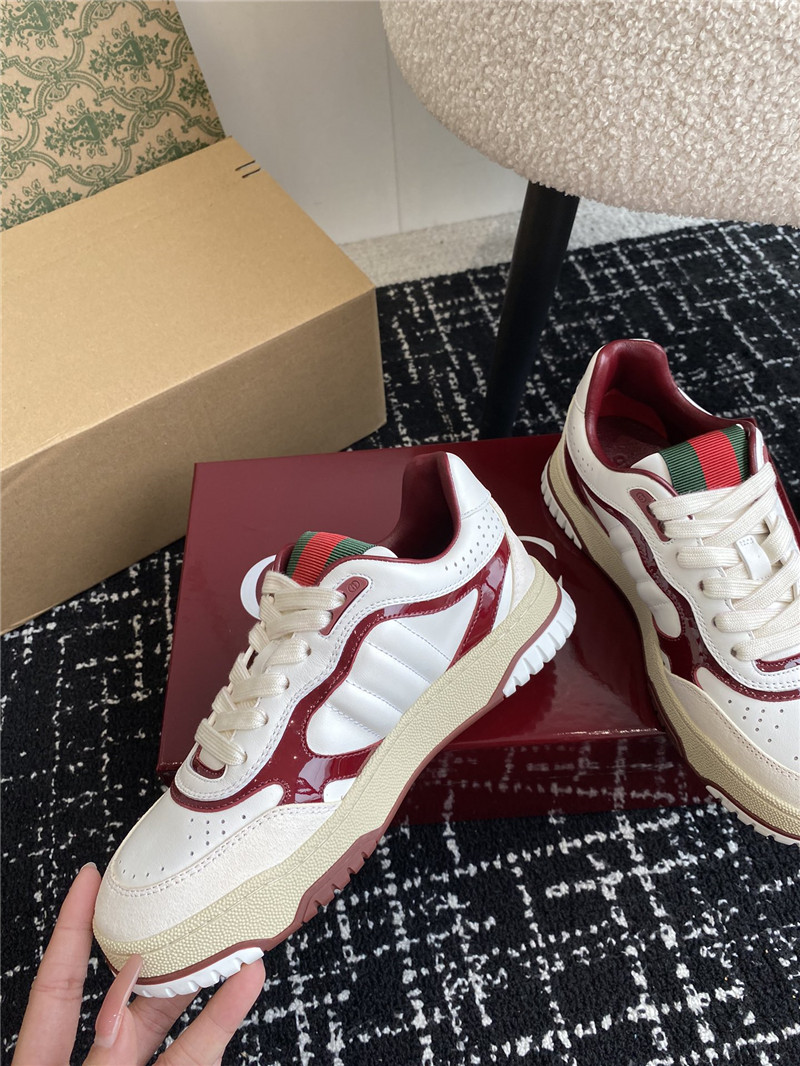 Gucci Red Lace-Up Sneakers for Ladies