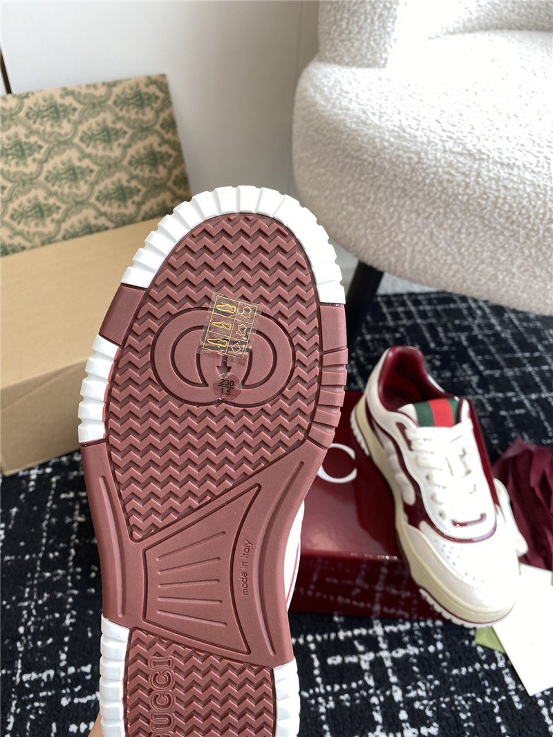 Gucci Red Lace-Up Sneakers for Ladies