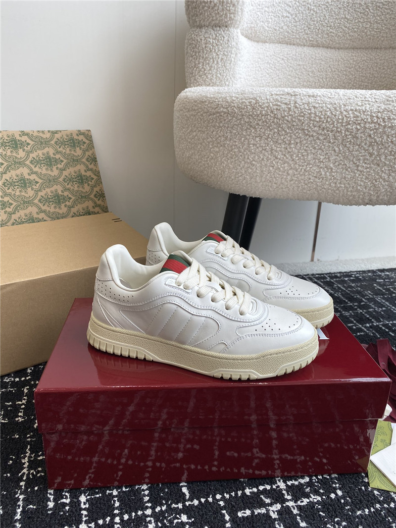 Gucci White Lace-Up Sneakers for Ladies