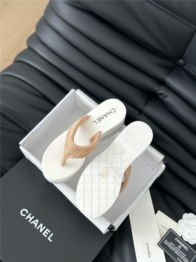 Ch**el platform wedge heel slippers