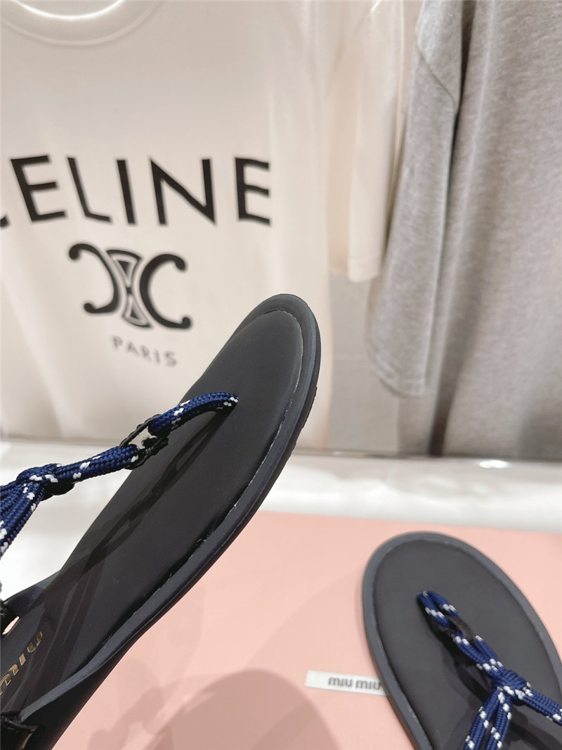 Miu Miu Riviere Cord and Leather Sandals