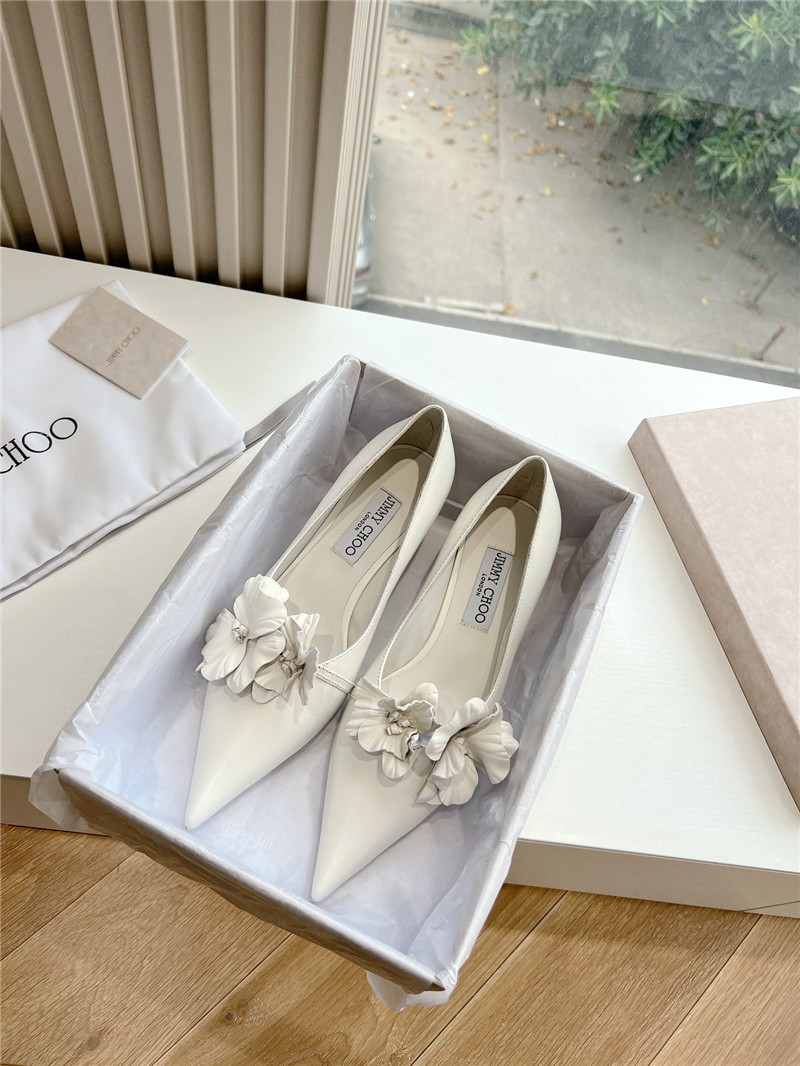 Jimmy Choo Rosalia White Leather Pumps