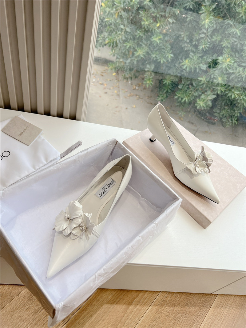 Jimmy Choo Rosalia White Leather Pumps