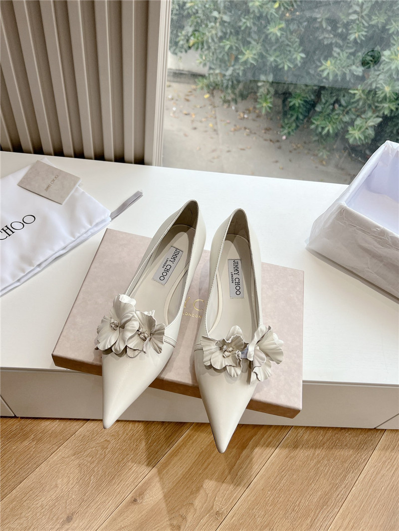 Jimmy Choo Rosalia White Leather Pumps