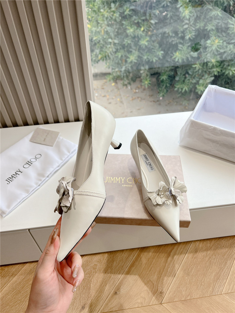 Jimmy Choo Rosalia White Leather Pumps