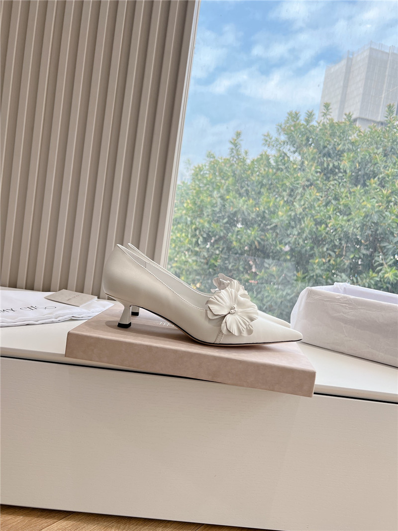 Jimmy Choo Rosalia White Leather Pumps