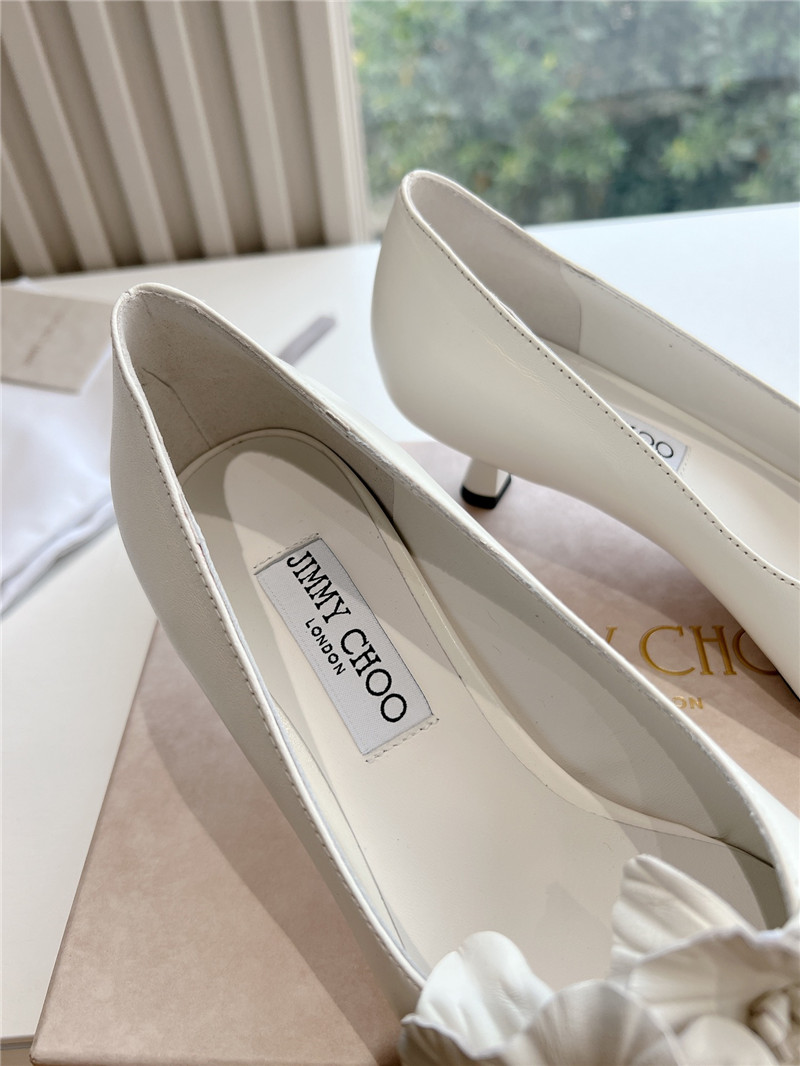 Jimmy Choo Rosalia White Leather Pumps