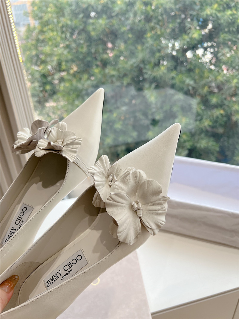 Jimmy Choo Rosalia White Leather Pumps