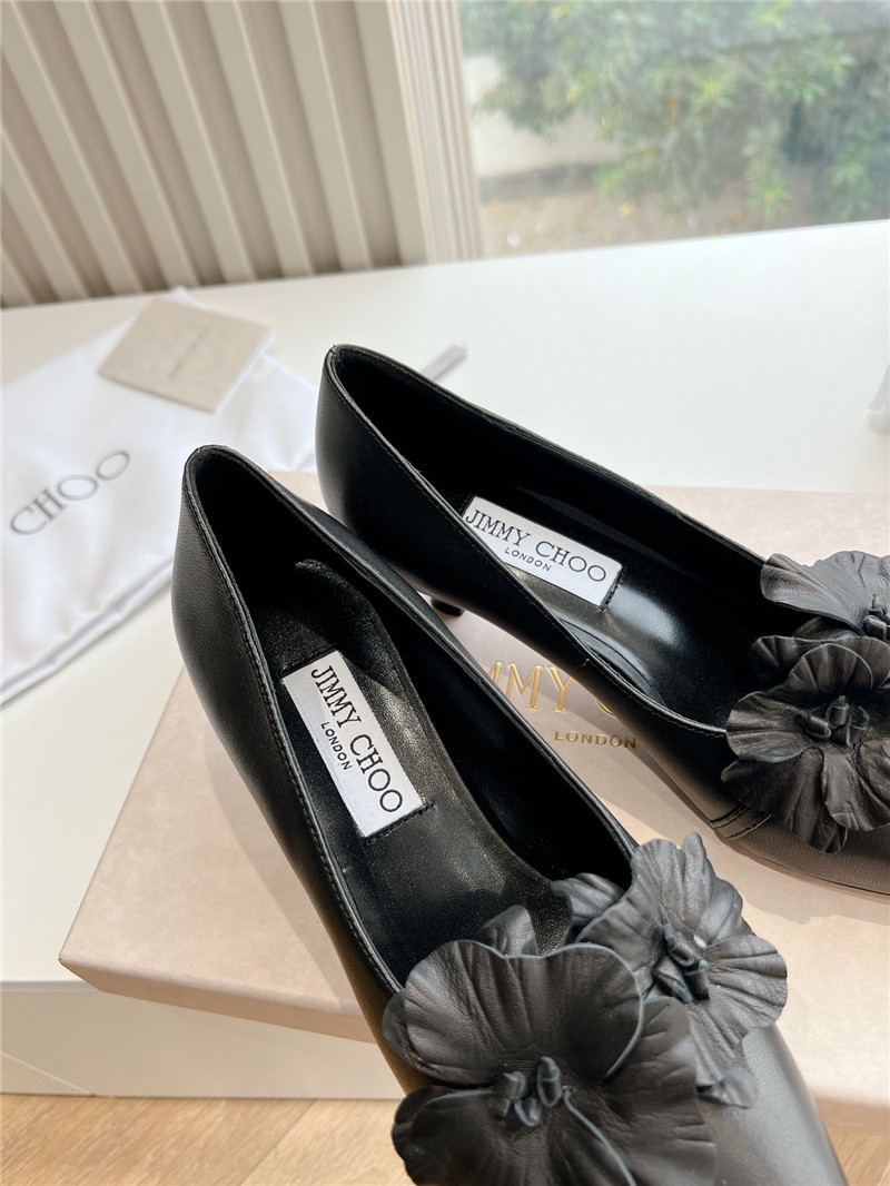 Jimmy Choo Rosalia Black Leather Pumps