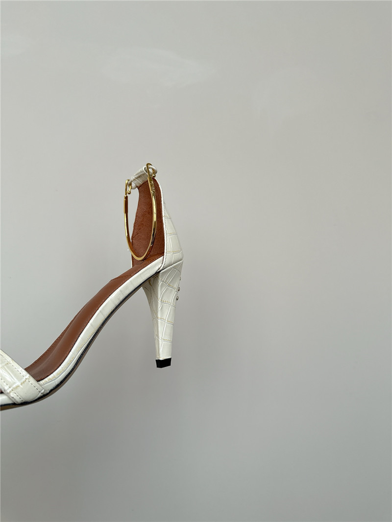 Fendi Keefa White Leather Slingback Sandals