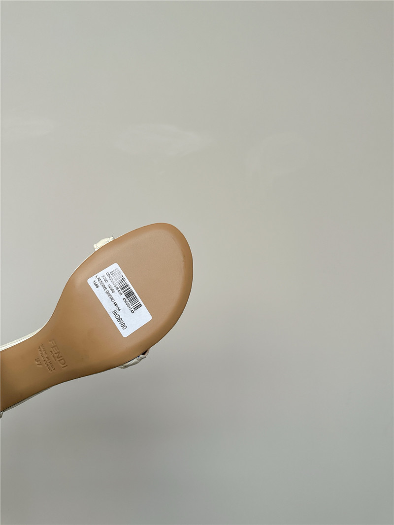 Fendi Keefa White Leather Slingback Sandals